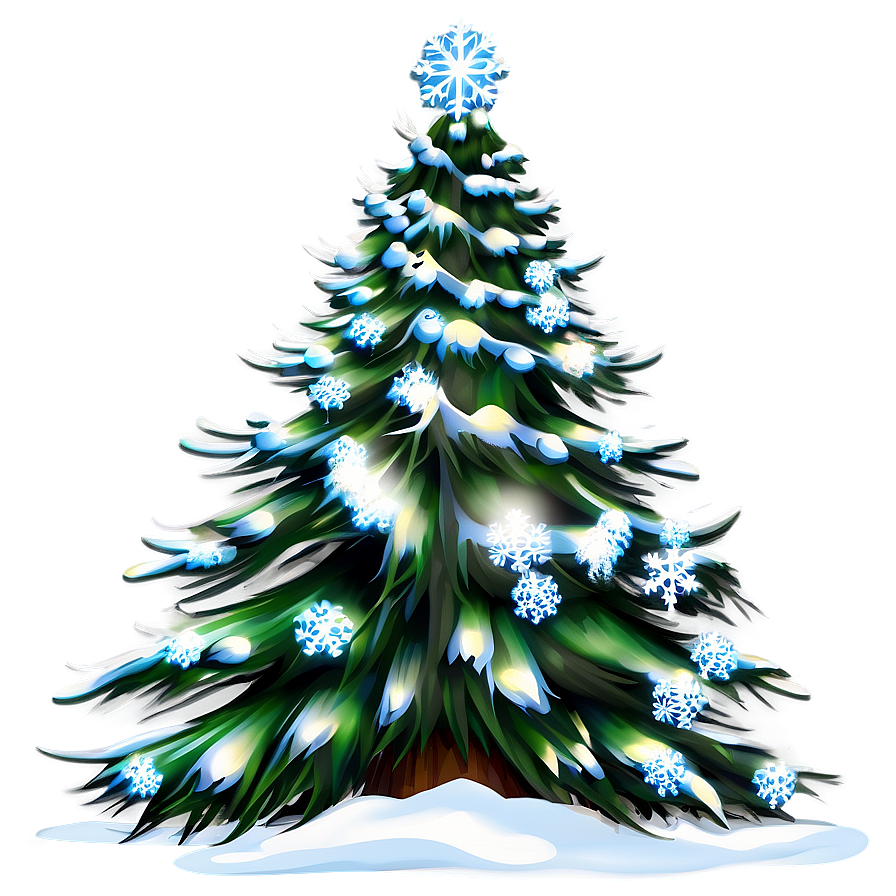 Snowy Christmas Tree Design Png Val