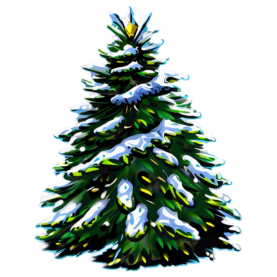 Snowy Christmas Tree Png Jbw