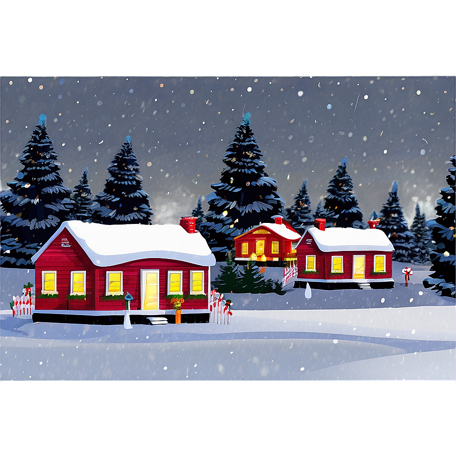 Snowy Christmas Village Png 65