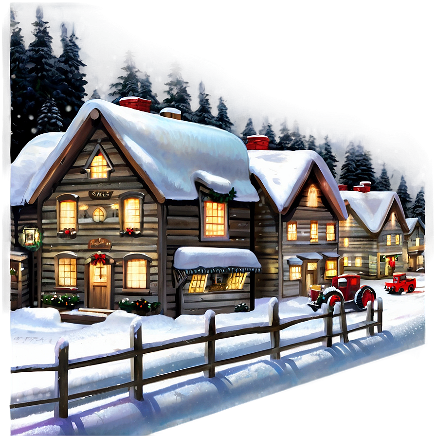 Snowy Christmas Village Png 68