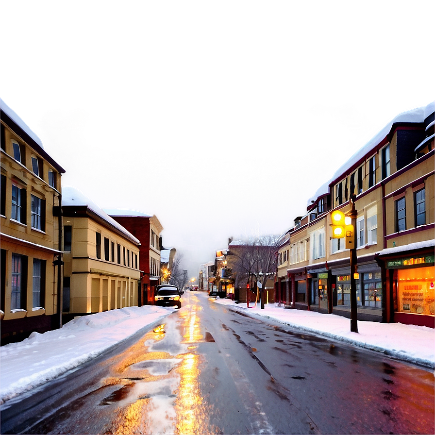 Snowy City Street Winter Png Lhb