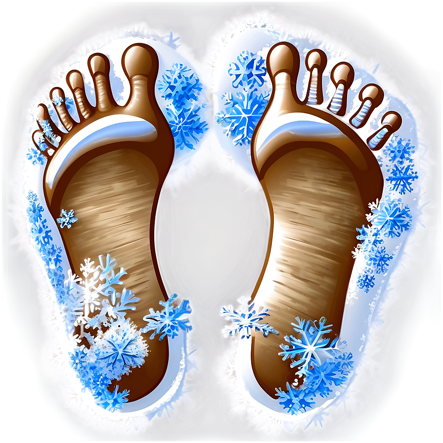 Snowy December Footprints Png Gfv