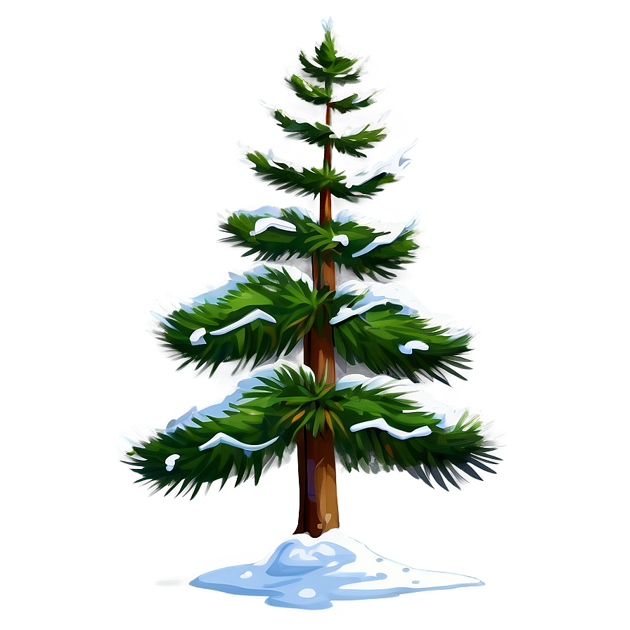 Snowy Evergreen Tree Png 06212024