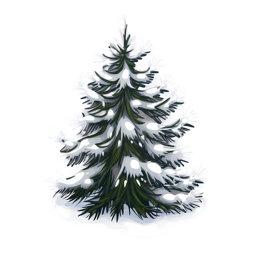 Snowy Evergreen Tree Png 58