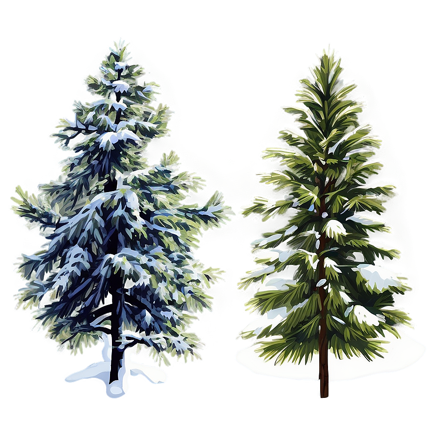 Snowy Evergreen Trees Png 56