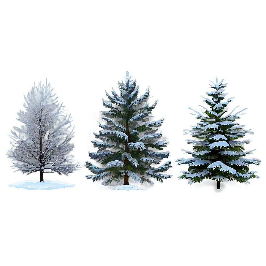 Snowy Evergreen Trees Png Yrc76