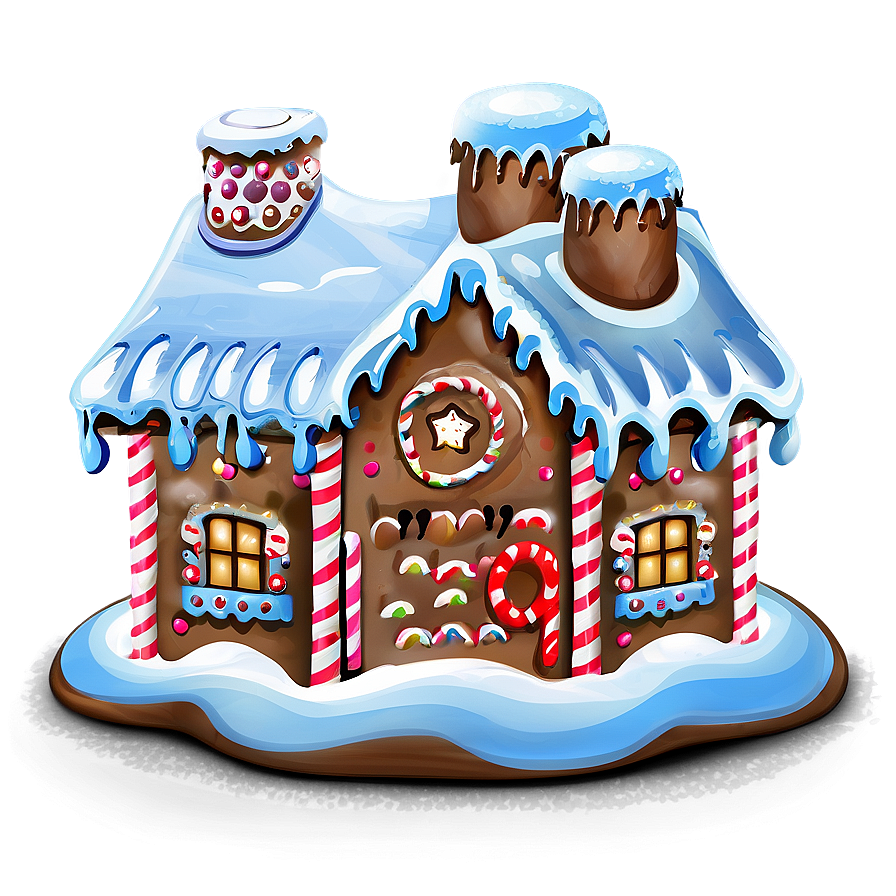 Snowy Gingerbread House Png 05212024