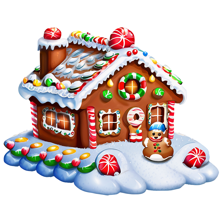 Snowy Gingerbread House Png Ebi74