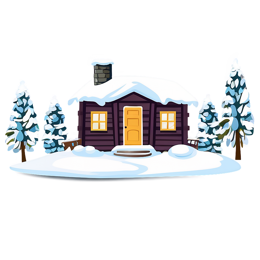 Snowy House Clipart Png 06122024