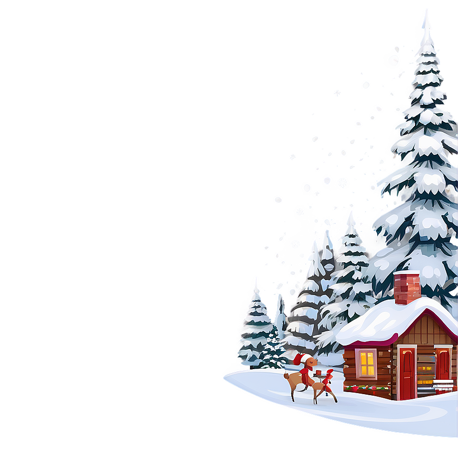 Snowy Merry Christmas Scene Png 05032024