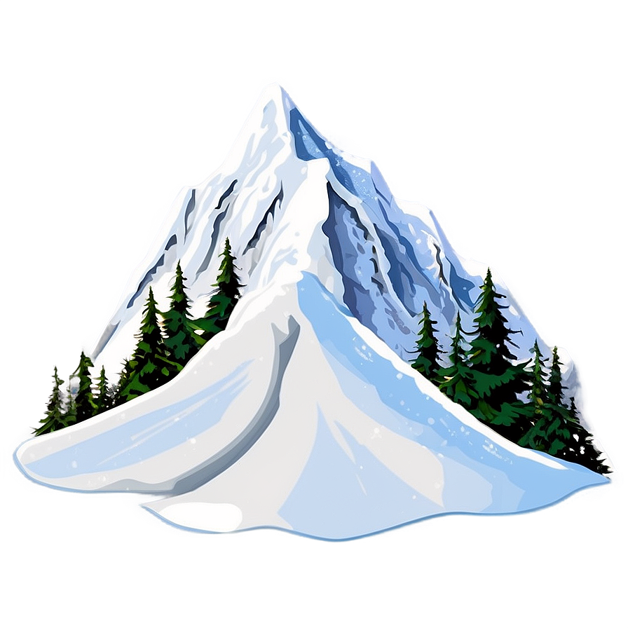 Snowy Mountain With Ski Slopes Png Yse68