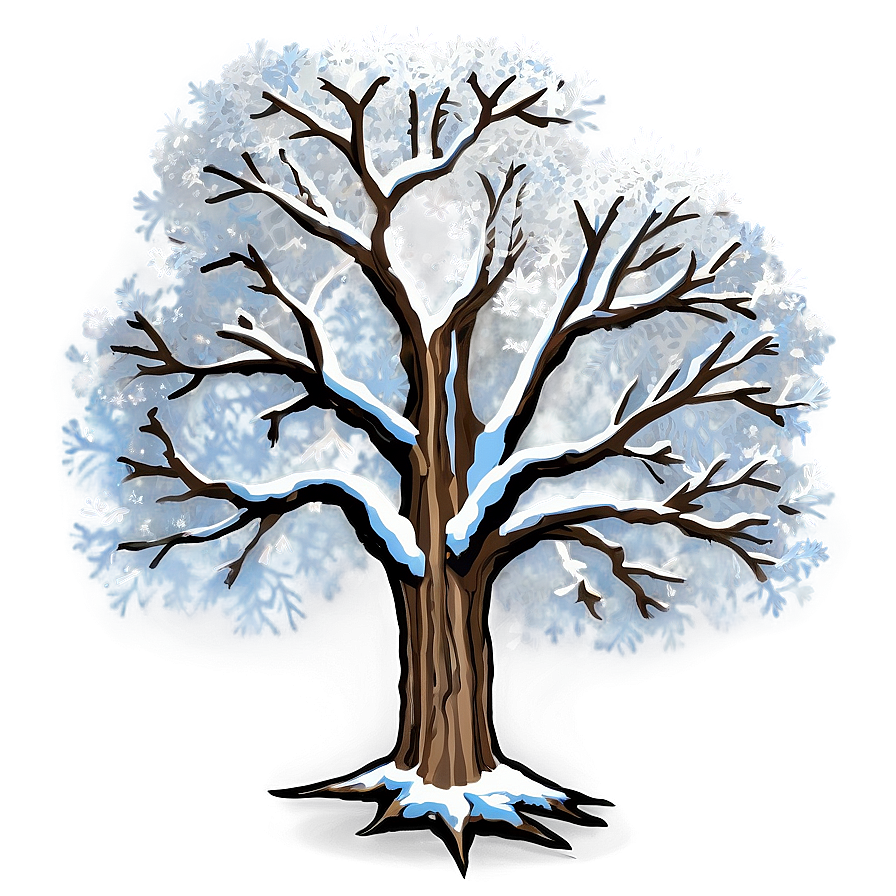 Snowy Oak Tree Png 2