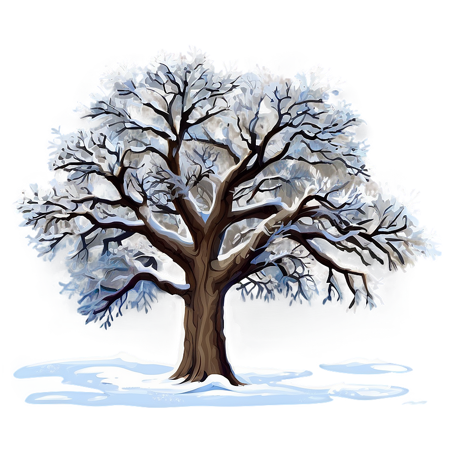 Snowy Oak Tree Png Fil74