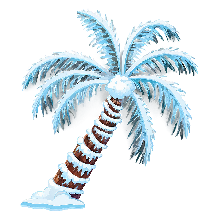 Snowy Palm Tree Png Lev27