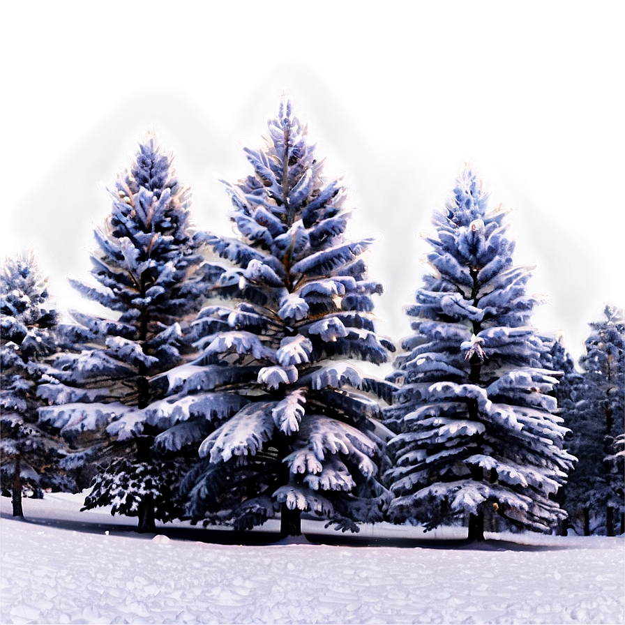 Snowy Pine Forest Trees Png Tfa52