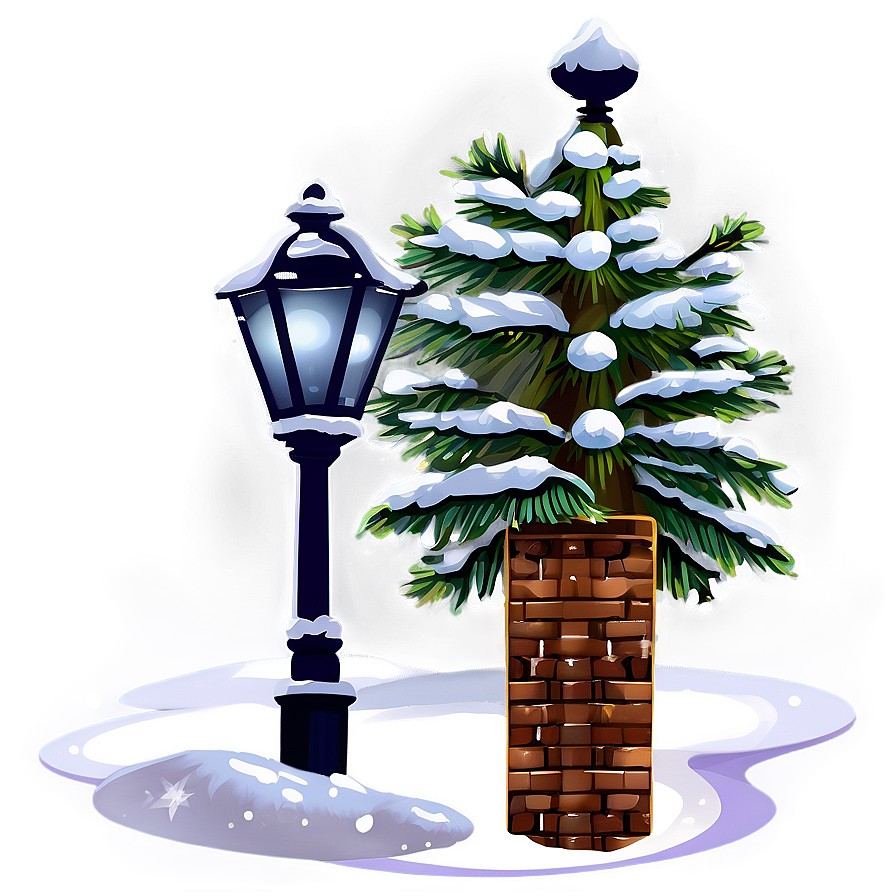 Snowy Streetlamp Transparent Png Uhf2