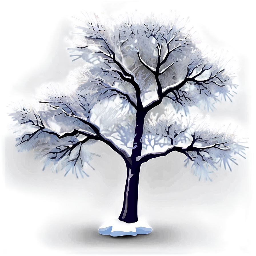 Snowy Tree At Night Png Qqc