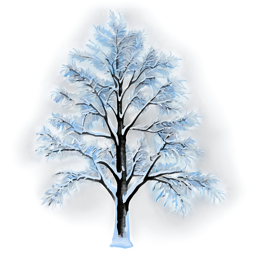 Snowy Tree In Moonlight Png Uuk