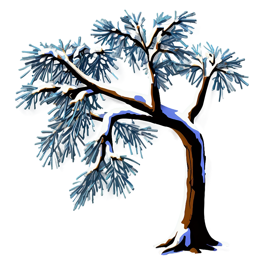 Snowy Tree Night Png Bjr83