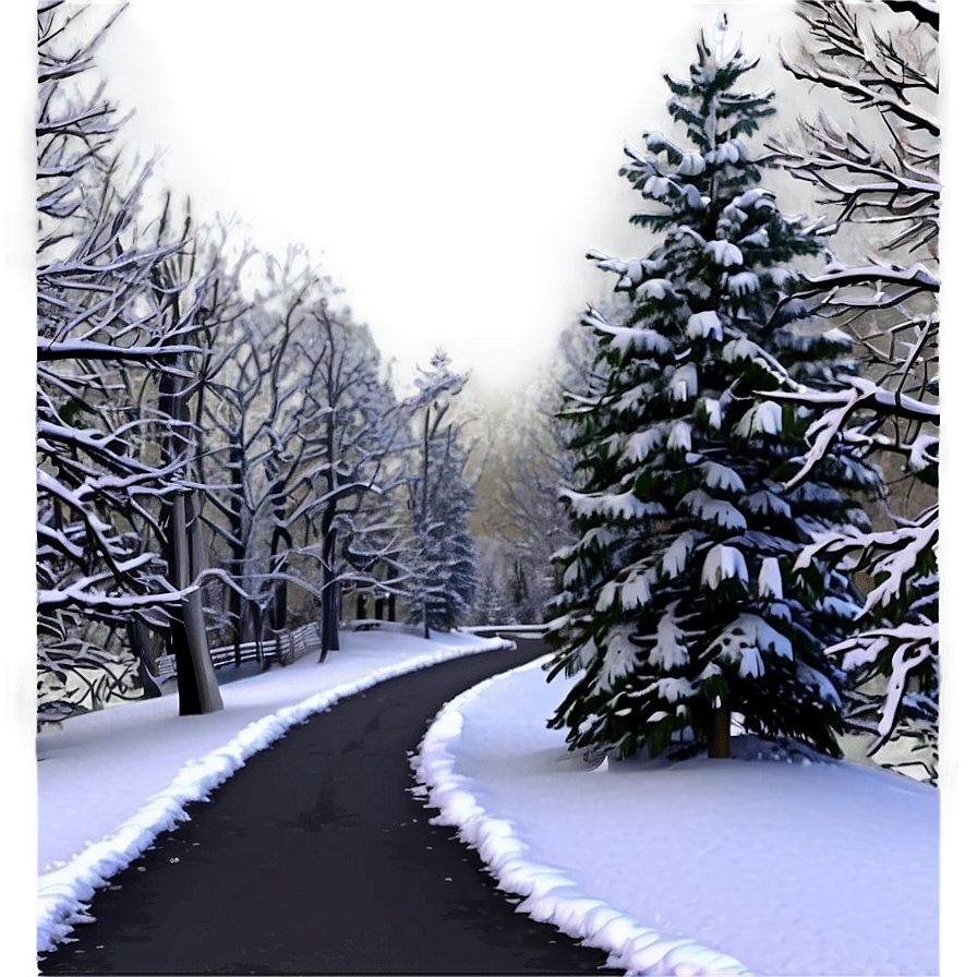 Snowy Tree Path Png She75