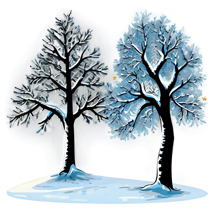 Snowy Tree Silhouette Png 06212024