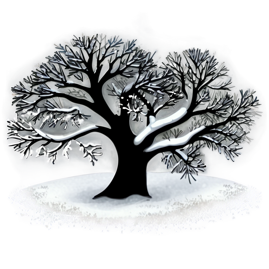 Snowy Tree Silhouette Png 23