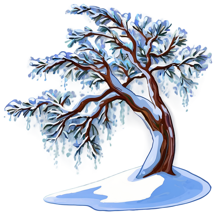 Snowy Tree Winter Scene Png Bsc57