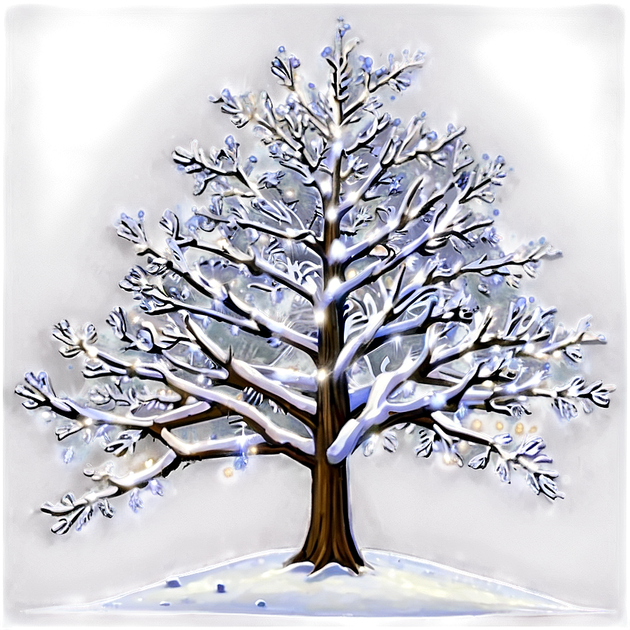 Snowy Tree With Lights Png 43