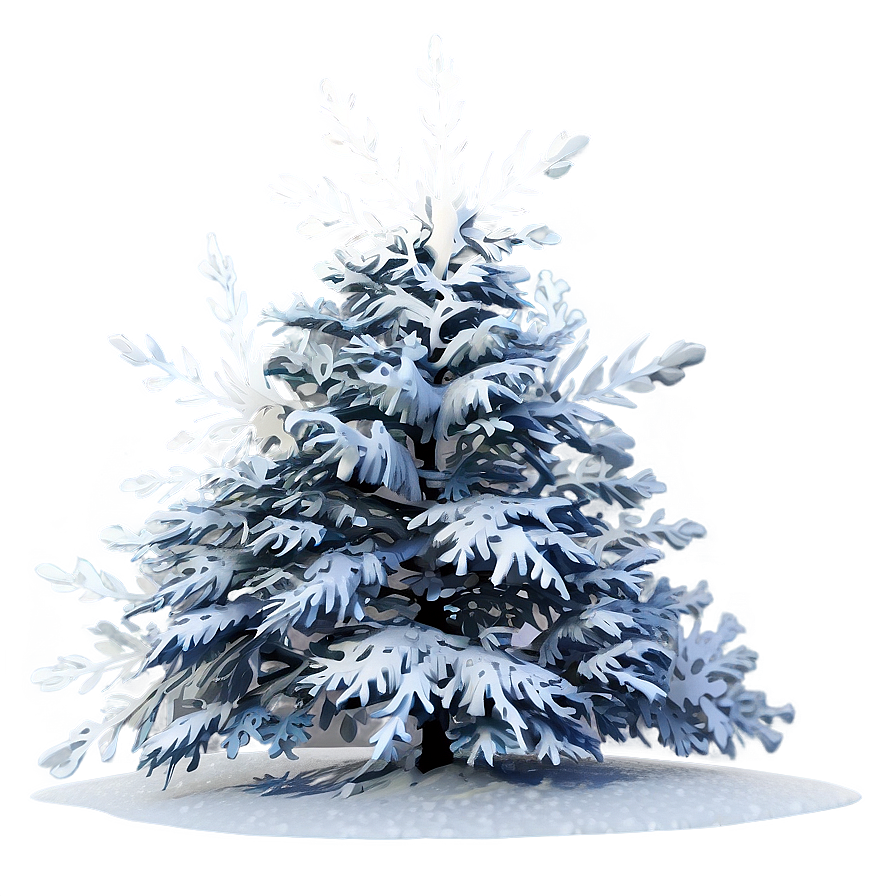 Snowy Tree With Snowflakes Png 06212024