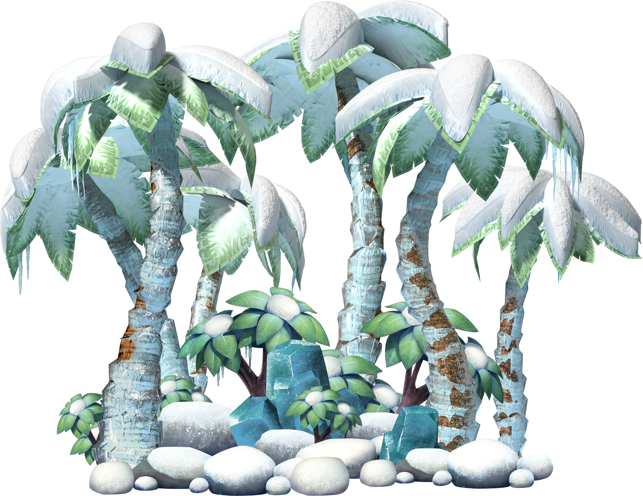 Snowy_ Tropical_ Palms_ Donkey_ Kong