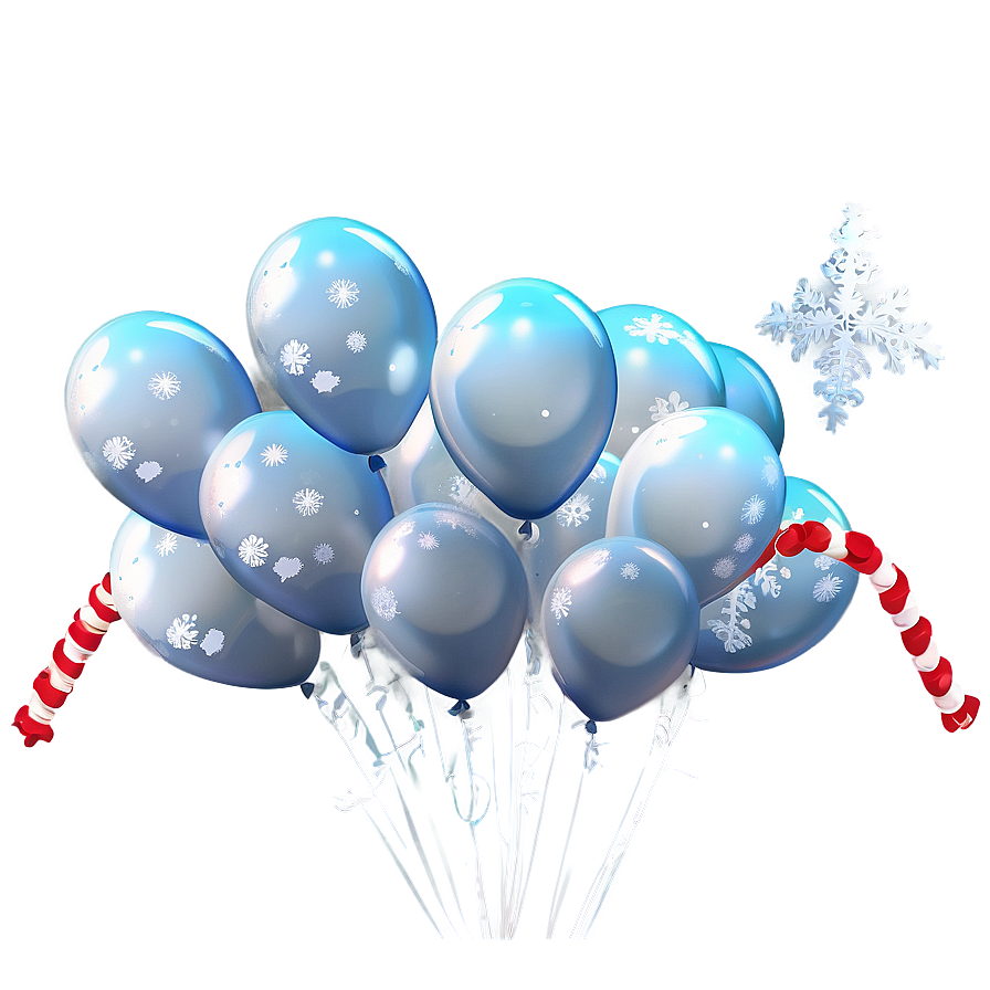 Snowy White Balloons Png 8