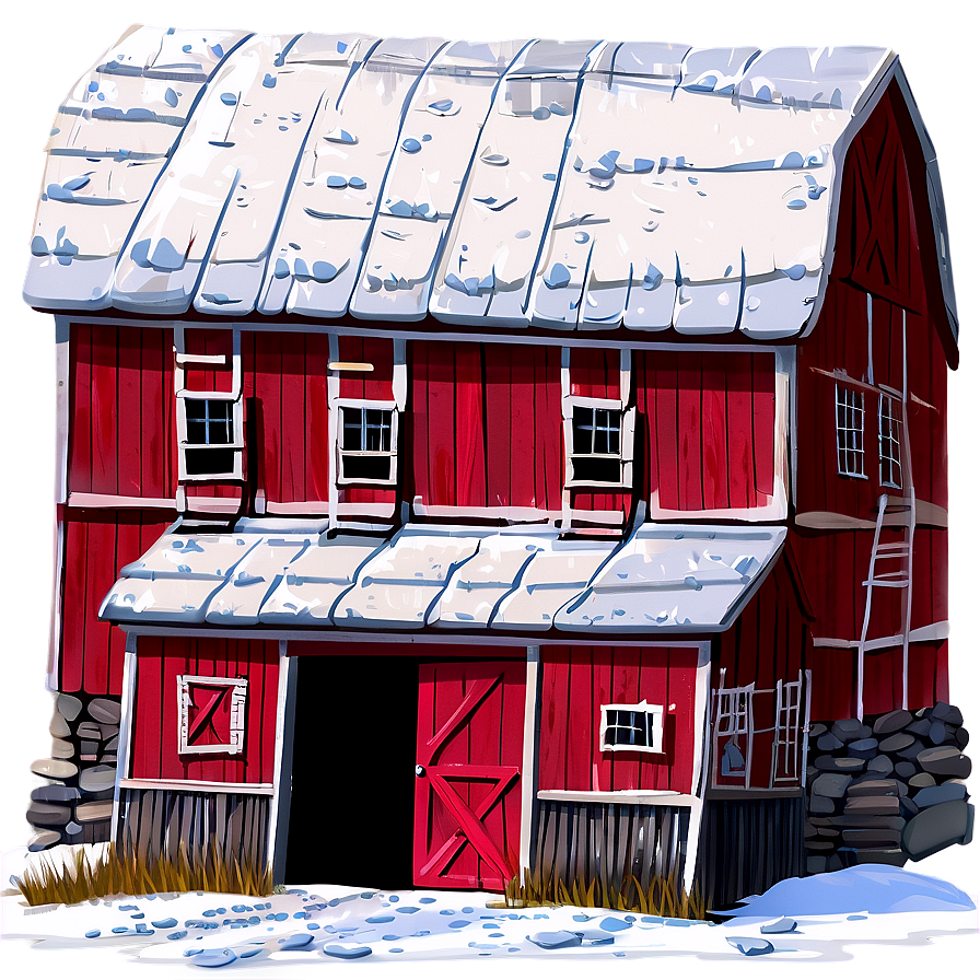 Snowy Winter Barn Png 06122024