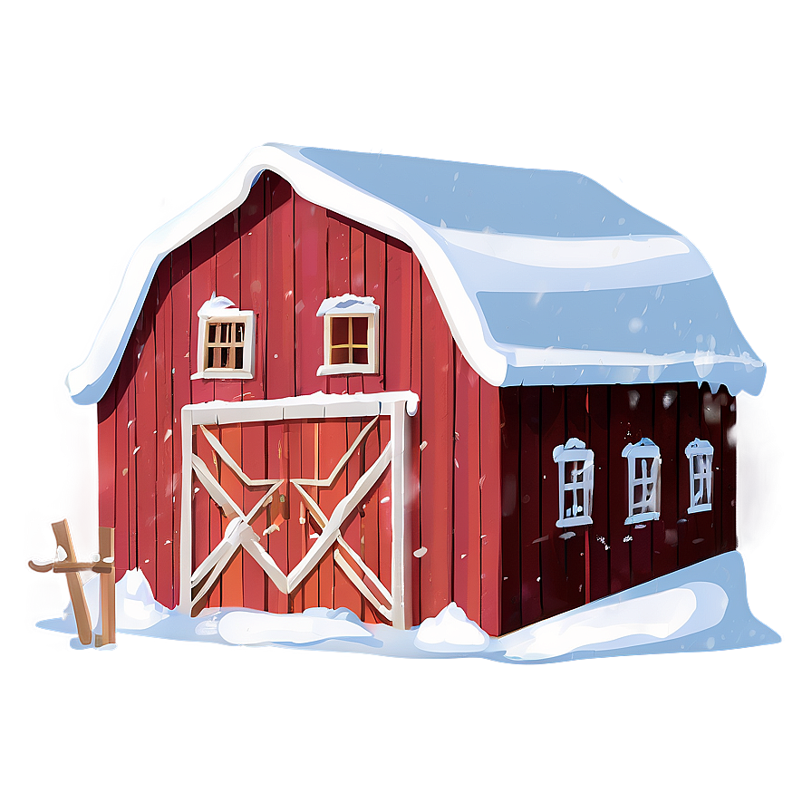 Snowy Winter Barn Png 70