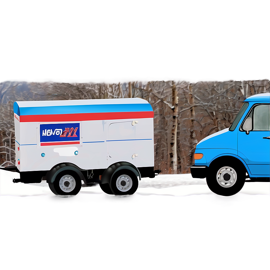 Snowy Winter Mail Truck Png Wlx26