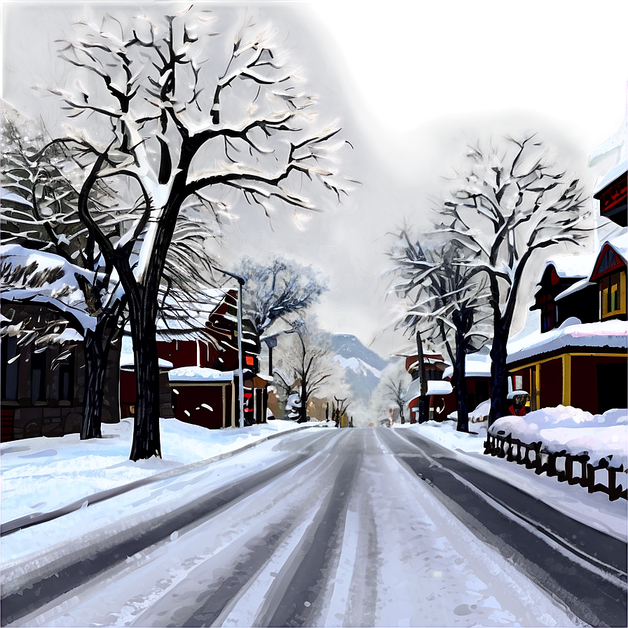 Snowy Winter Street Png Hcm