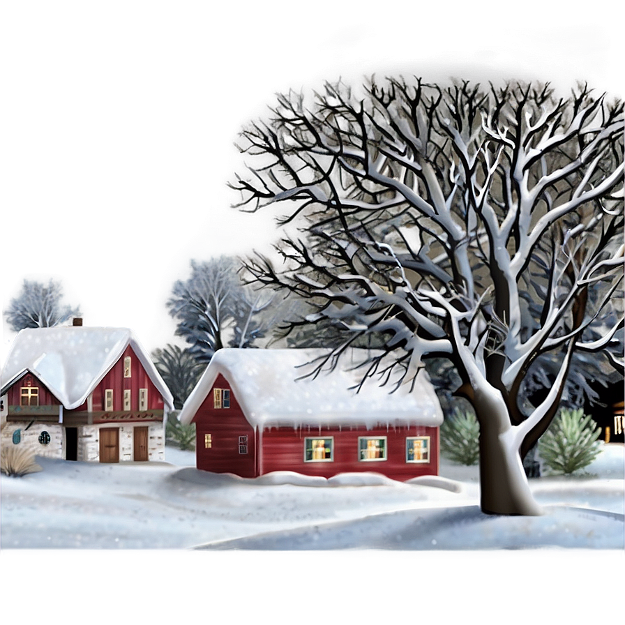 Snowy Winter Town Png 73