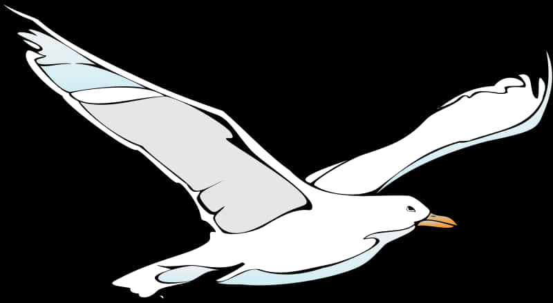 Soaring Seagull Vector Illustration