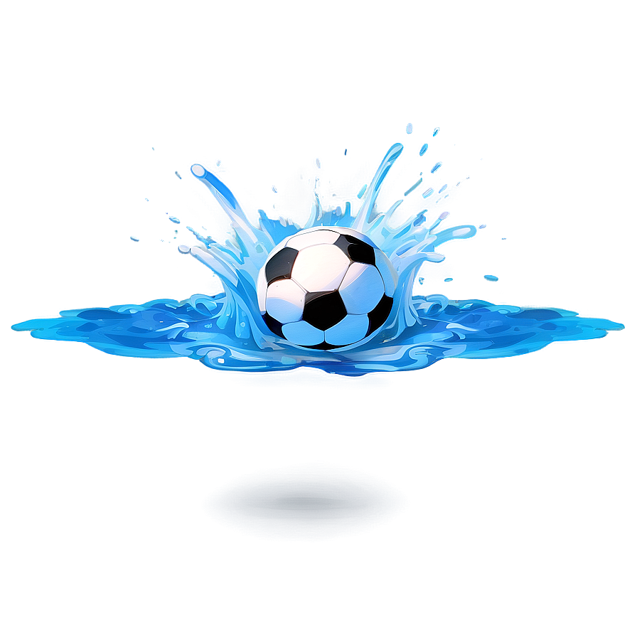 Soccer Ball Splash Water Png 06242024