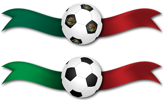 Soccer Ballswith Ribbons Banner