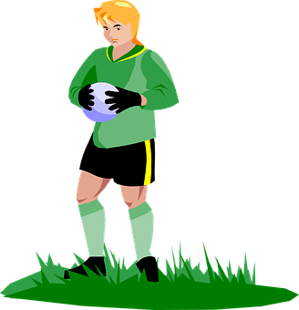 Soccer_ Goalkeeper_ Holding_ Ball_ Vector