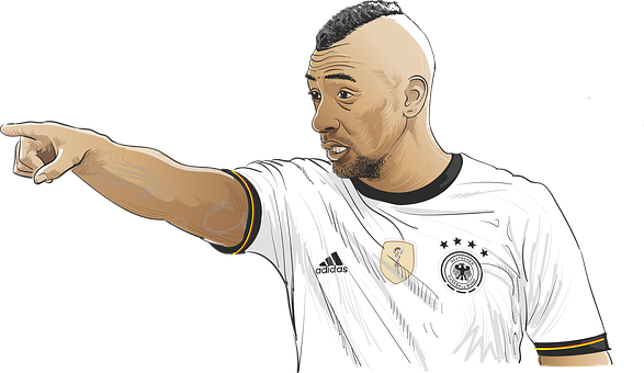 Soccer Player Pointing Illustration