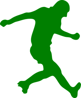 Soccer Player Silhouette Green