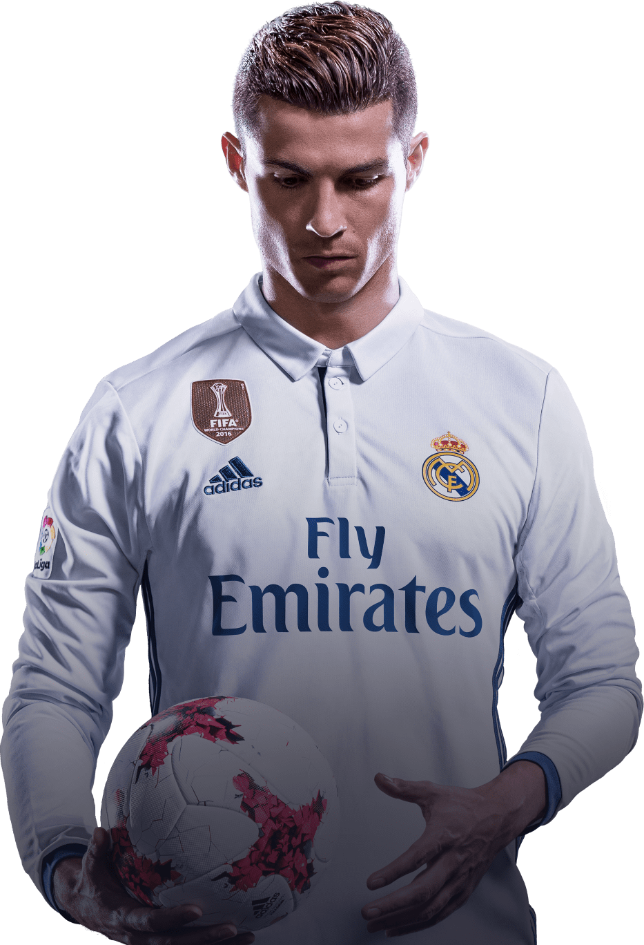 Soccer_ Star_ Holding_ Ball_ Real_ Madrid_ Kit