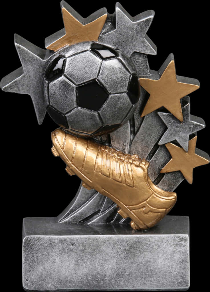 Soccer Trophywith Starsand Golden Shoe