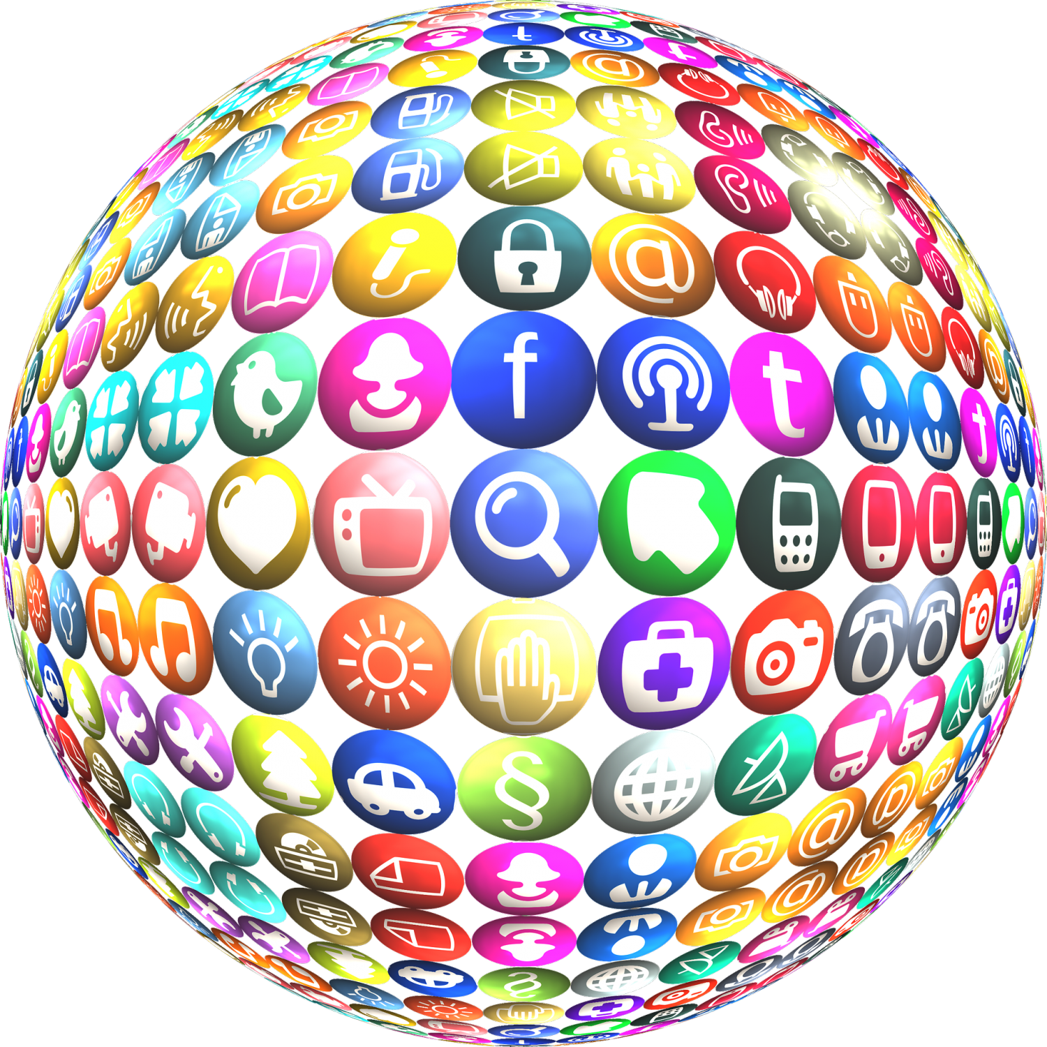 Social Media Globe_ Icons Sphere