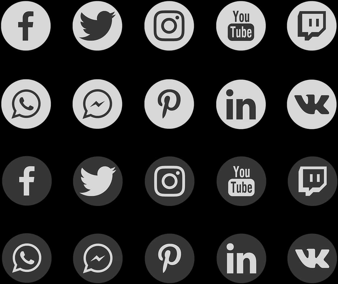 Social_ Media_ Icons_ Collection_ Greyscale