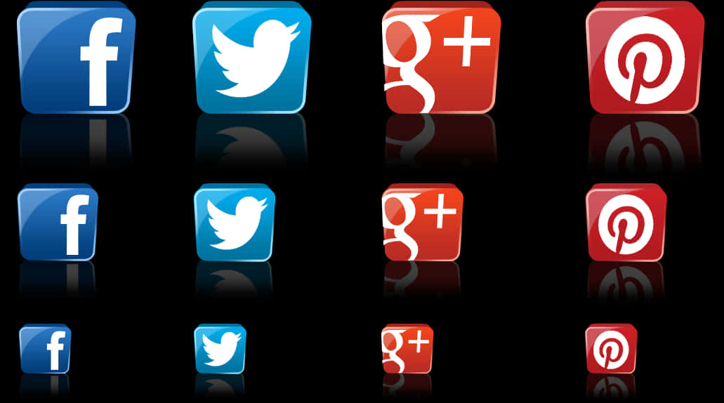 Social Media Icons Reflection