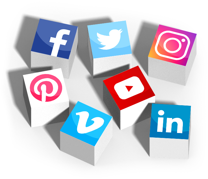 Social Media Icons3 D Blocks