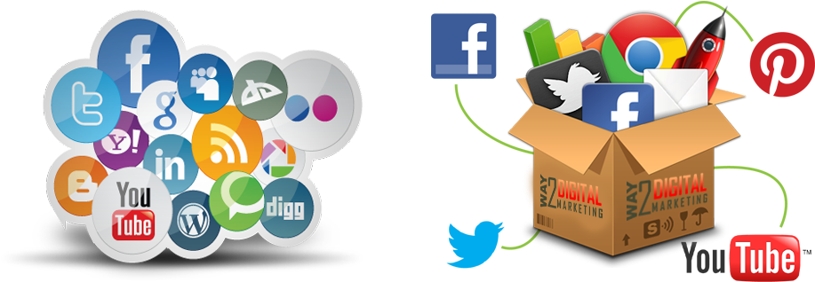 Social Media Iconsand Digital Marketing Concept