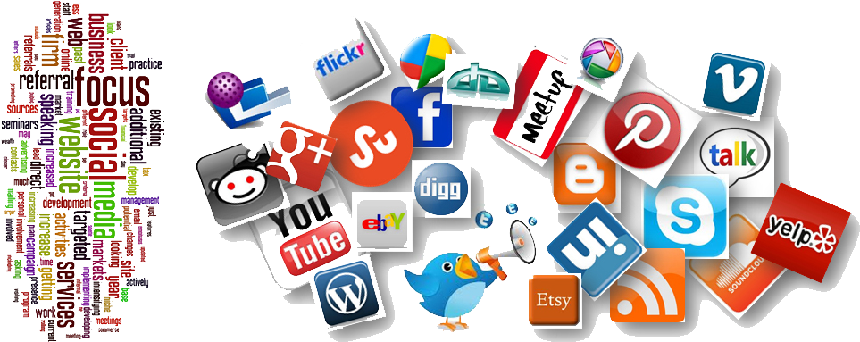 Social Media Platforms Collage